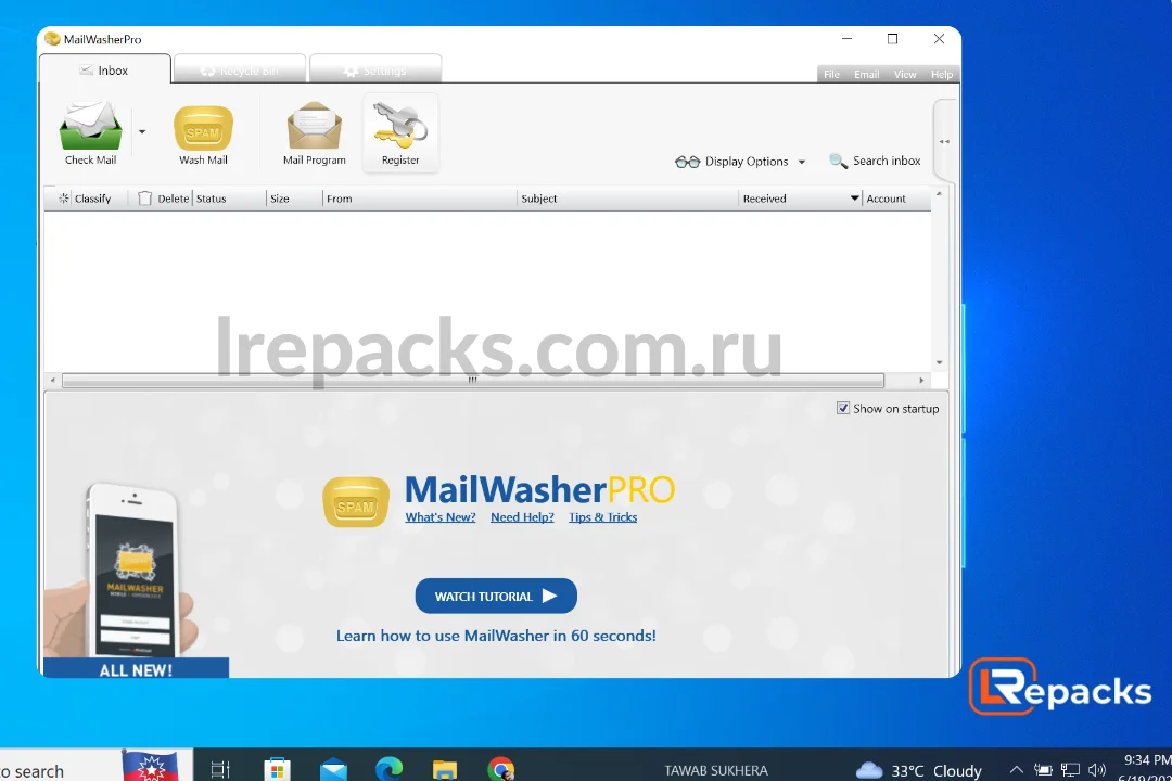 Добро пожаловать в MailWasherPro 