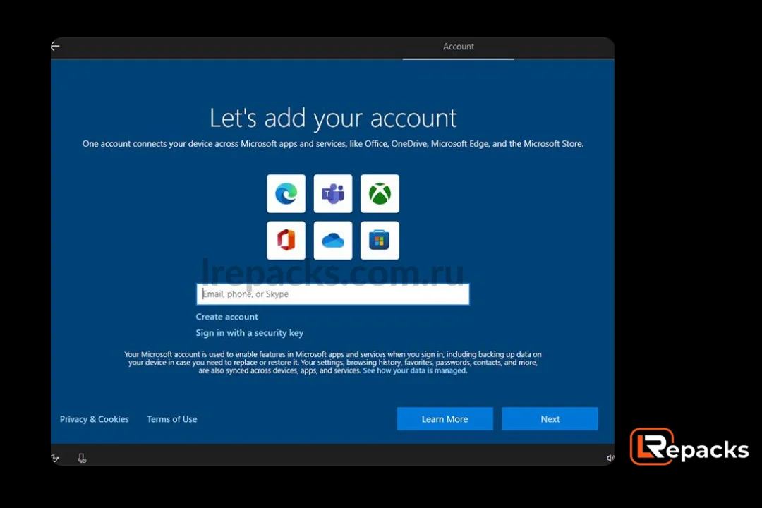 Войдите в свою существующую учетную запись Outlook, Live или любую учетную запись, зарегистрированную в упомянутом продукте Microsoft. В противном случае создайте новую учетную запись, используя номер телефона или адрес электронной почты.