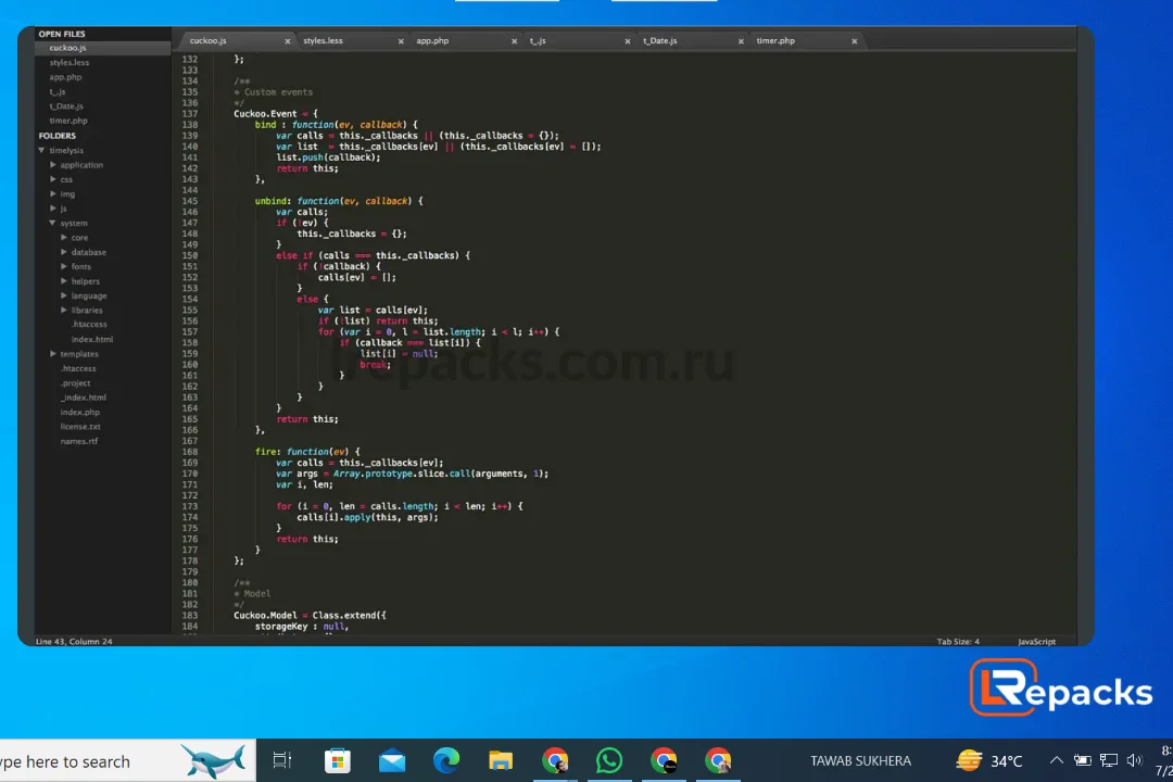 интерфейс Sublime Text