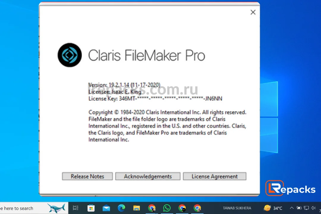 Интерфейс Claris FileMaker Pro