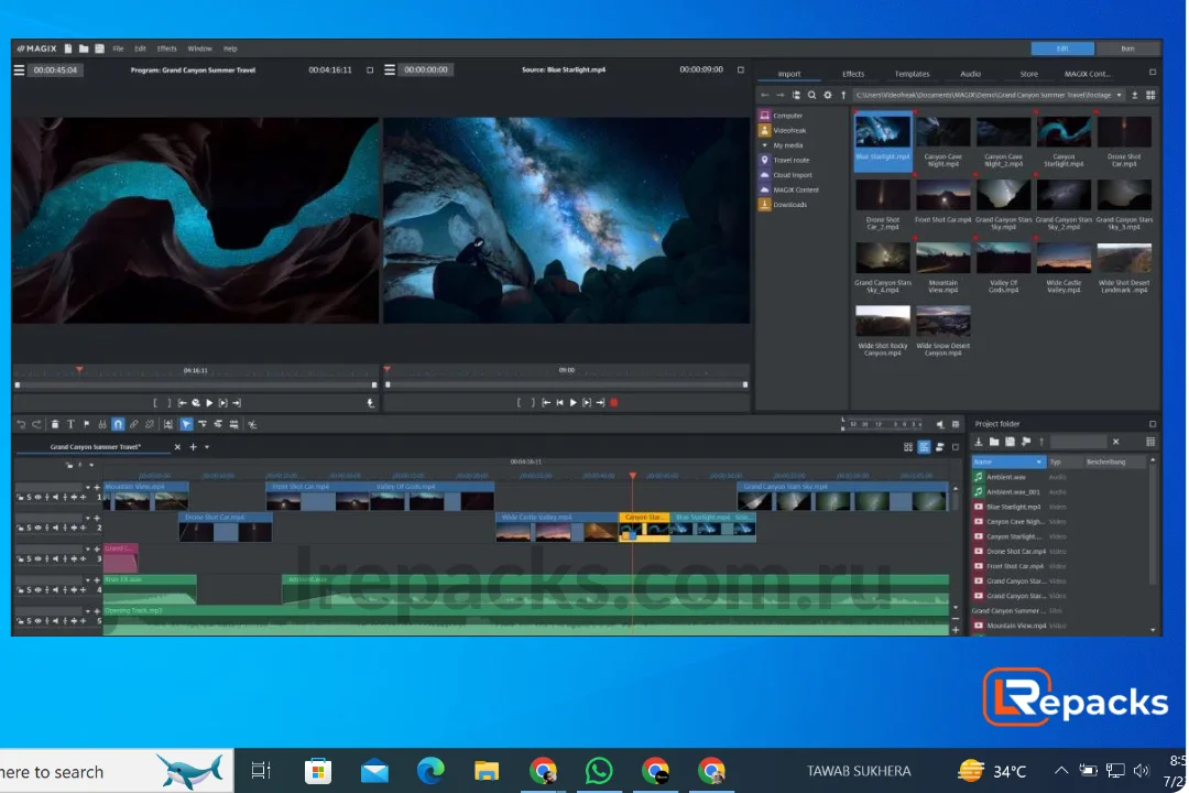 интерфейс MAGIX Video Pro