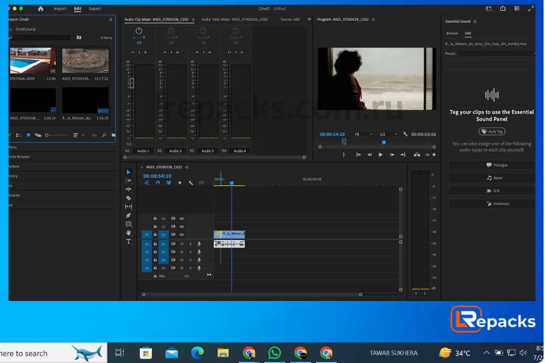 Интерфейс Adobe Premiere Pro 2024