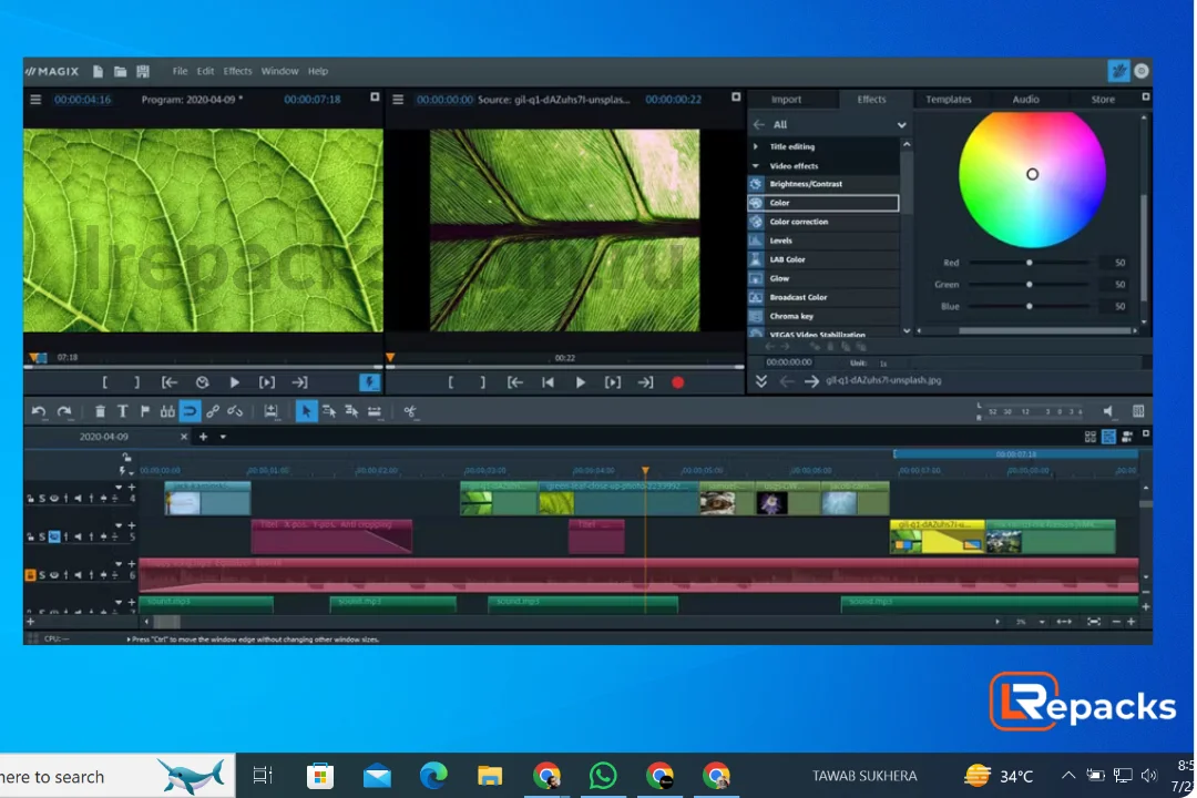 интерфейс MAGIX Video Pro